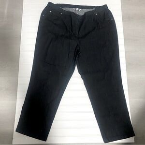 Allison Daley Women's Denim Jeans Black Plus Size 22WS Elastic Waist Both Sides